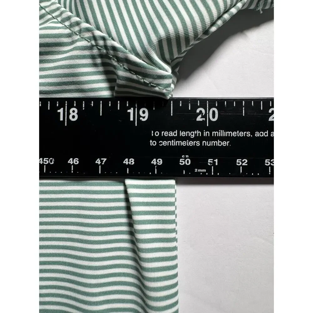 Local Boy Outfitters Youth L Green Stripe Dog Logo Polo Shirt